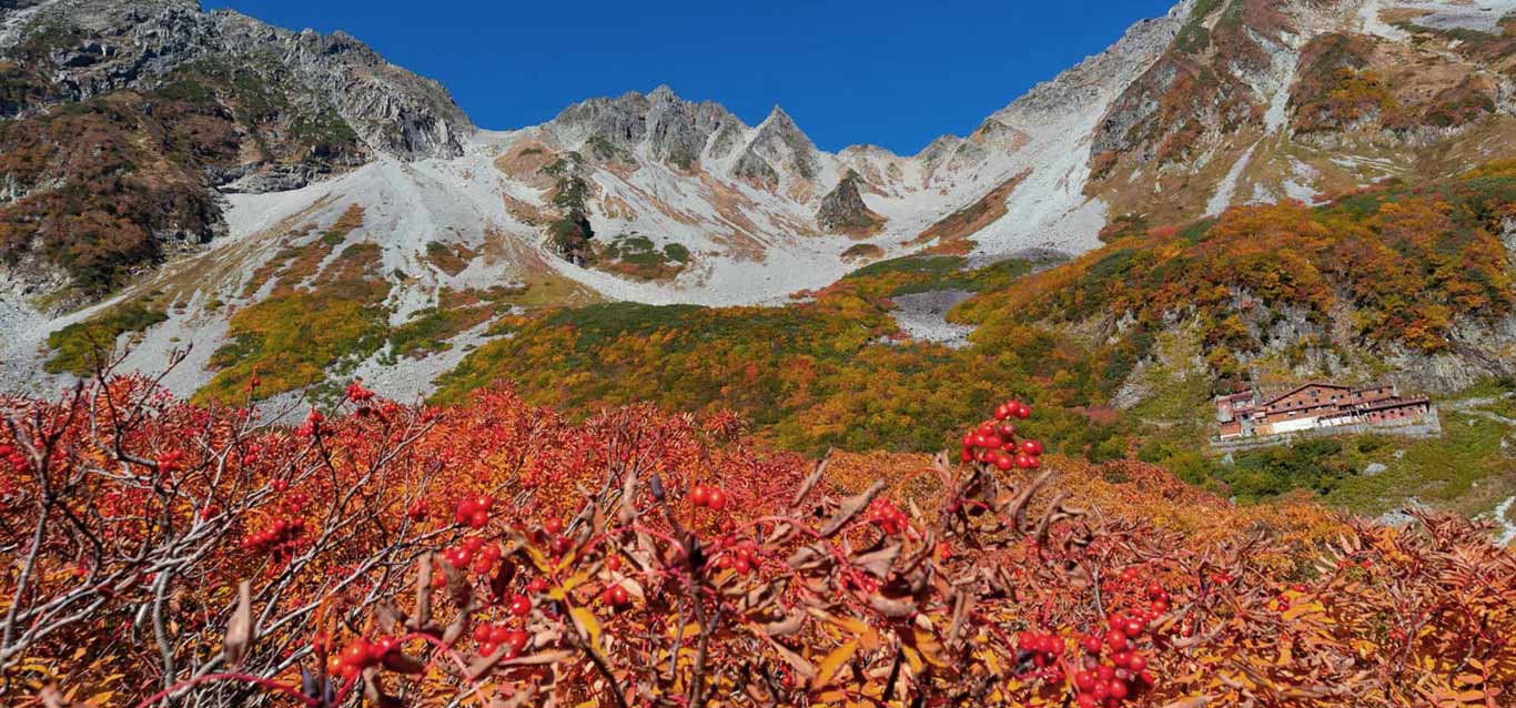 日本一の紅葉と言われる涸沢の紅葉と奥上高地のイメージ